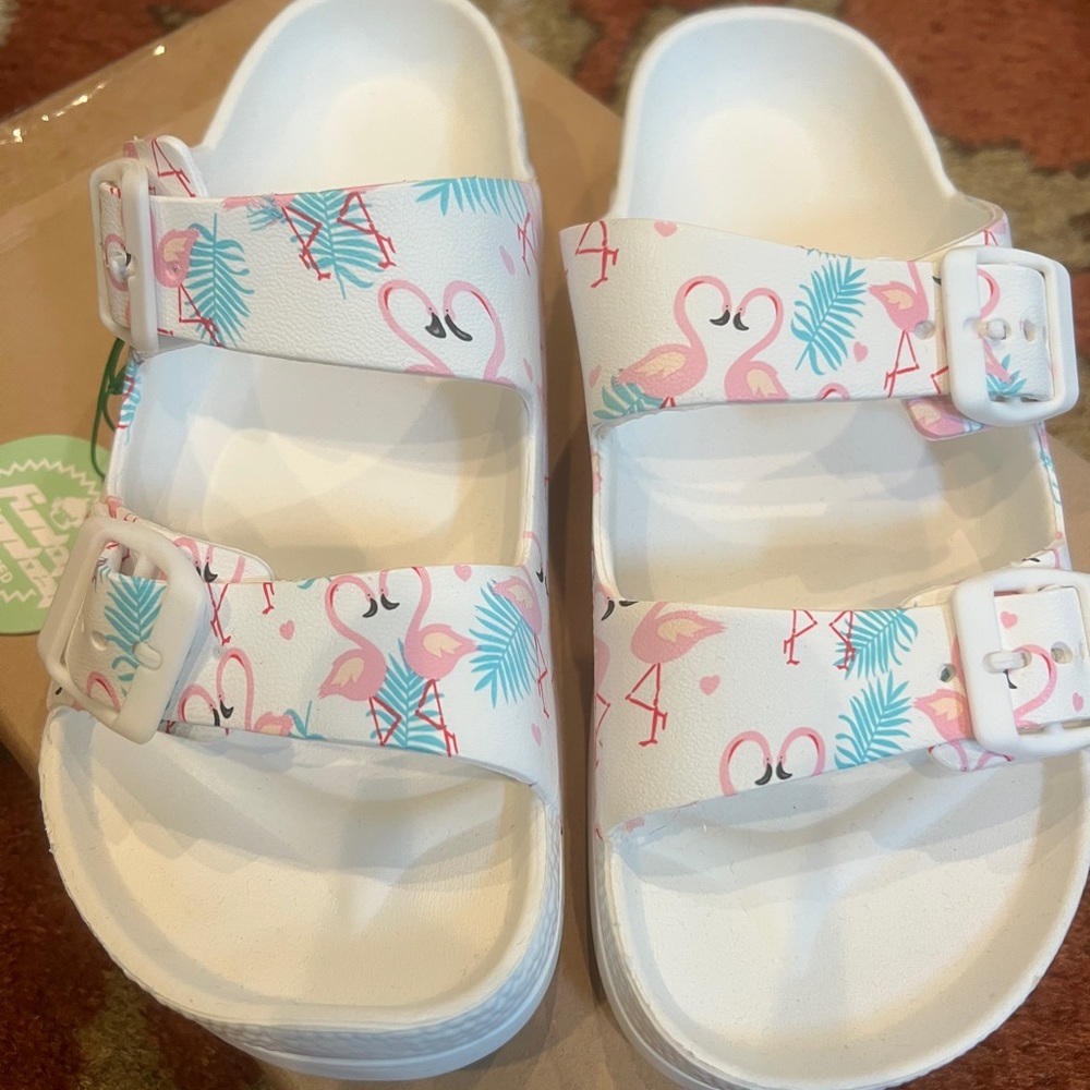 Funky Monkey Flamingo Sandals Comfort Slides